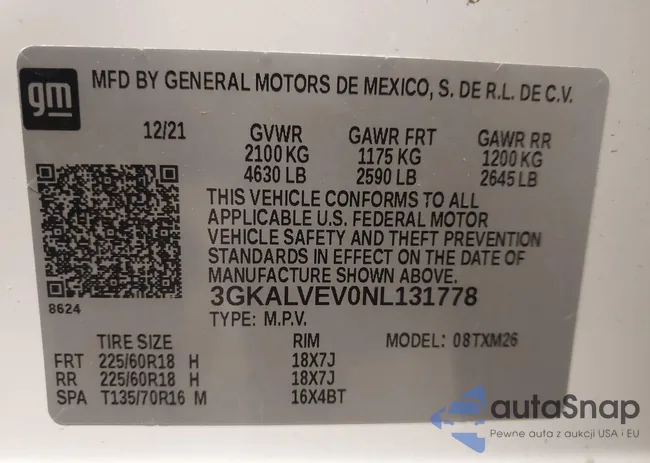 3GKALVEV0NL131778: 44244106