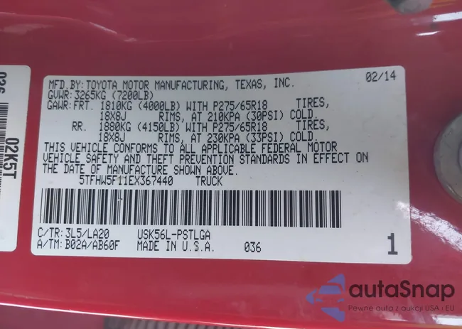 5TFHW5F11EX367440: 44244226