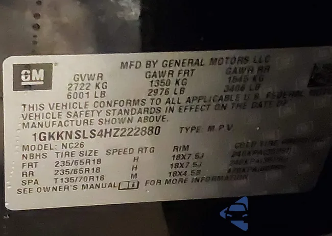 1GKKNSLS4HZ222880: 44245607