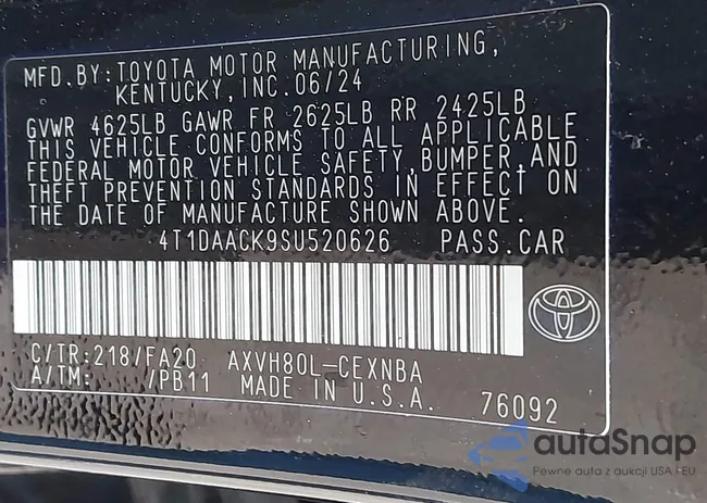 4T1DAACK9SU520626: 44245676