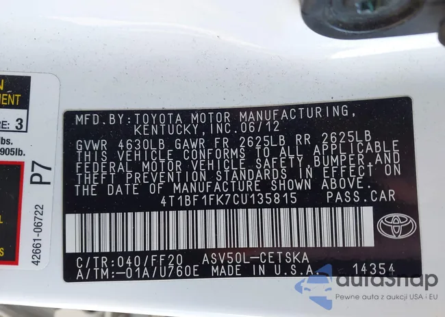 4T1BF1FK7CU135815: 44244857