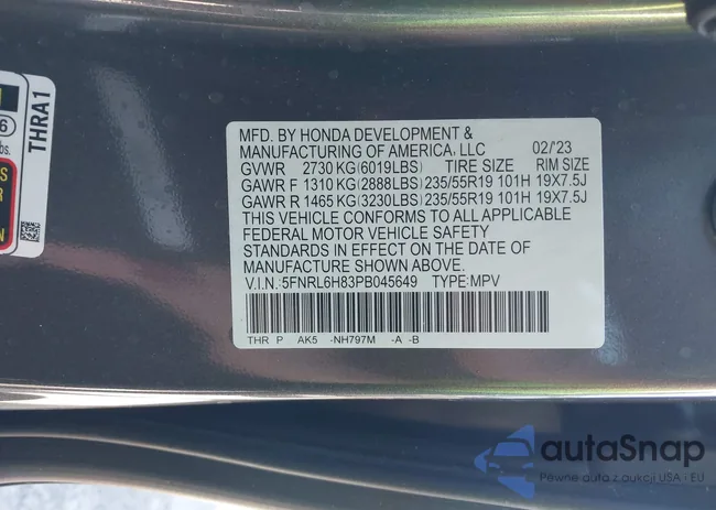 5FNRL6H83PB045649: 44244882