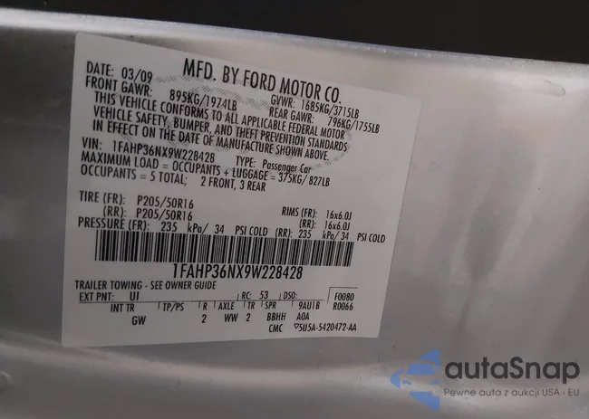 1FAHP36NX9W228428: 44244899