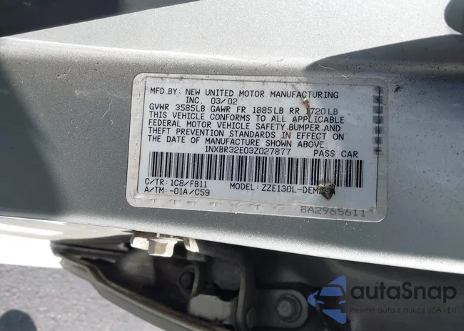 1NXBR32E03Z027877: 44244977