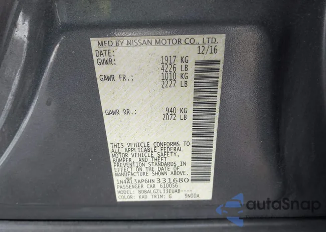 1N4AL3AP6HN331680: 44245031