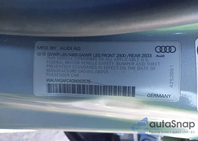 WAUWGAFC4GN092575: 44245044