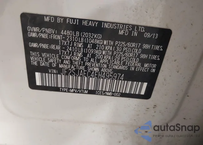 JF2SJAEC4EH495974: 44245207