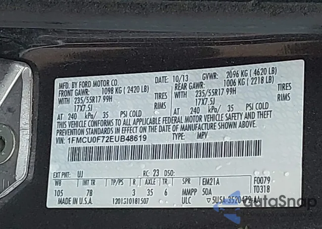 1FMCU0F72EUB48619: 44246367