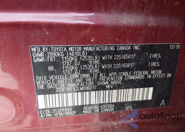 2T3F1RFV2LW096017: 44246483