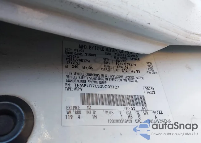 1FMPU17L33LC02127: 44245866