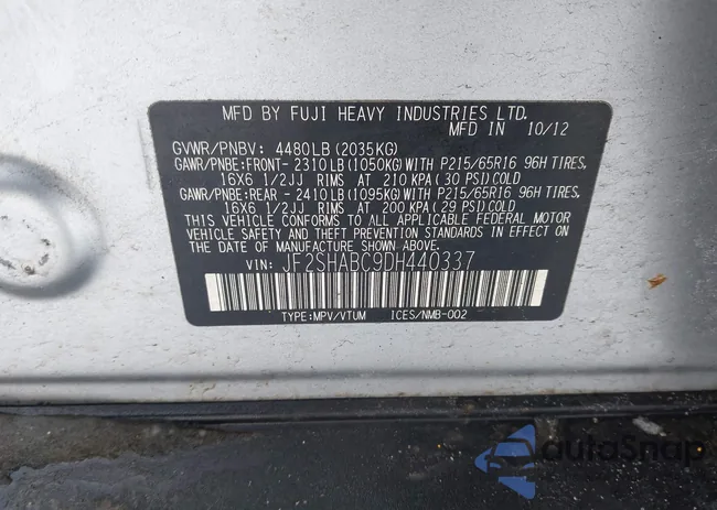 JF2SHABC9DH440337: 44246013