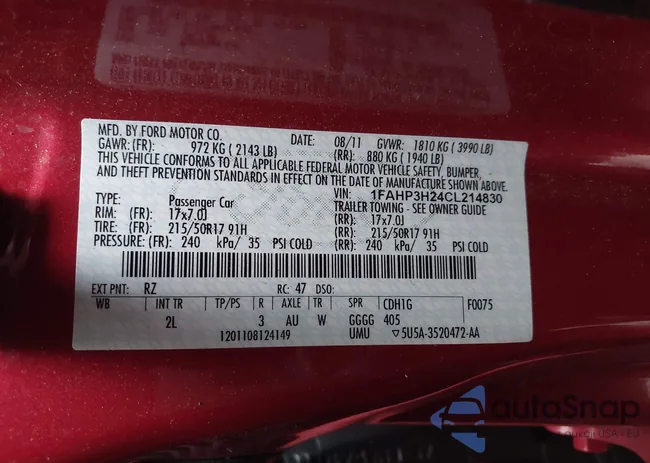 1FAHP3H24CL214830: 44246054