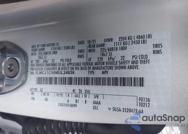 5LMCJ1C99MUL24839: 44246086