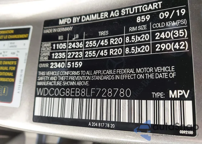 WDC0G8EB8LF728780: 44246092