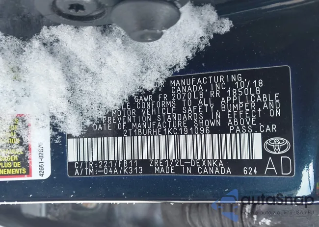 2T1BURHE1KC191096: 44247270