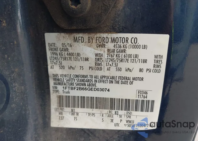 1FTBF2B66GED03074: 44247277