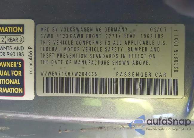 WVWEV71K67W204065: 44247360