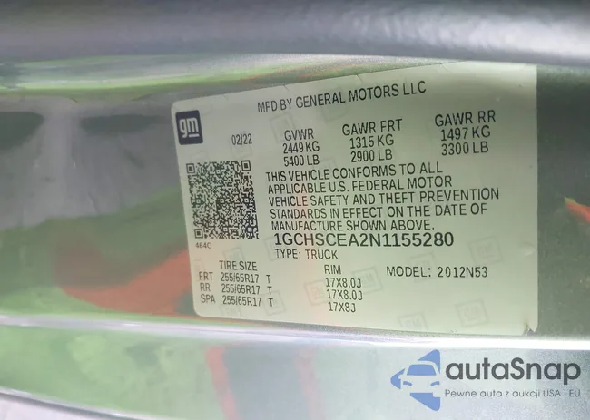 1GCHSCEA2N1155280: 44247364