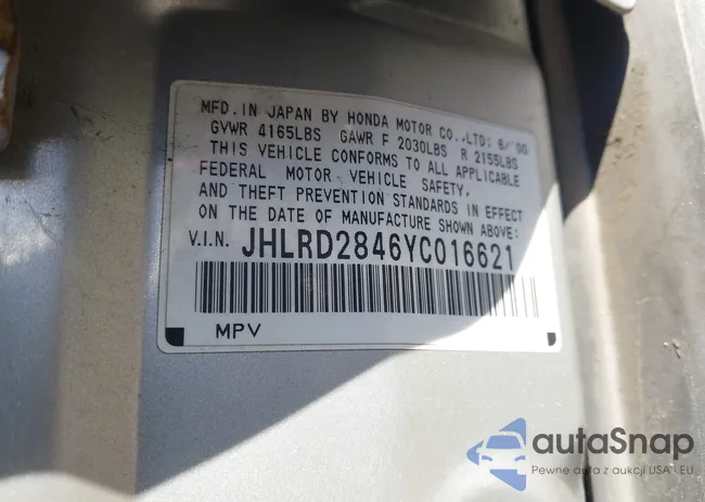 JHLRD2846YC016621: 44247436