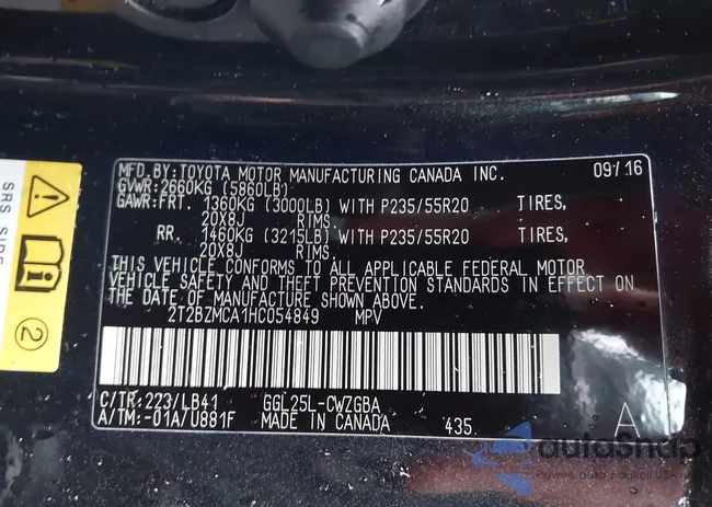 2T2BZMCA1HC054849: 44247507