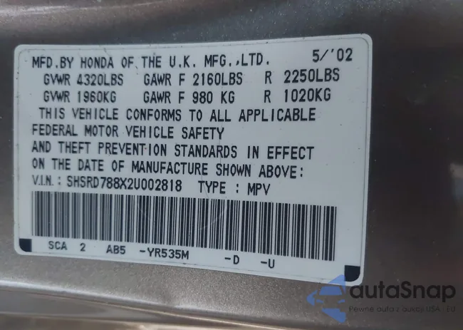 SHSRD788X2U002818: 44247571