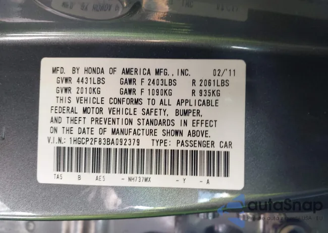 1HGCP2F83BA092379: 44247610