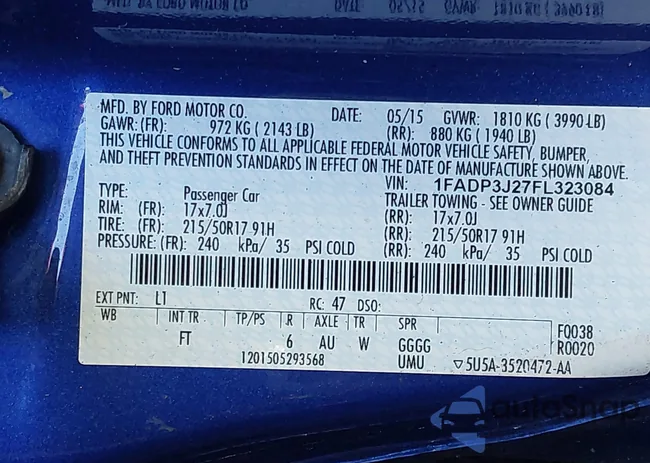 1FADP3J27FL323084: 44247675