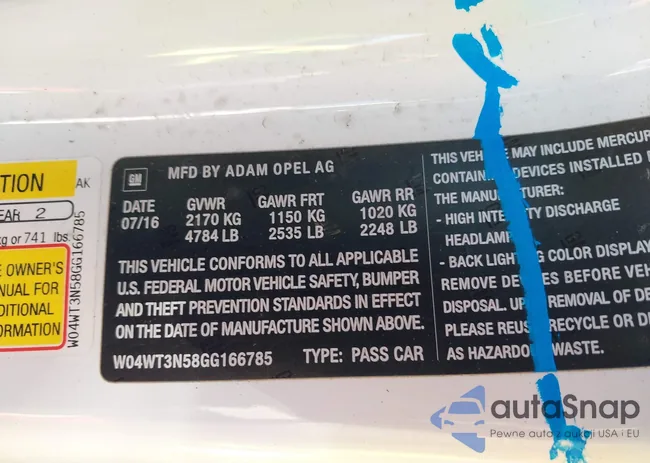 W04WT3N58GG166785: 44247767