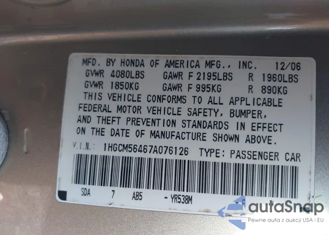 1HGCM56467A076126: 44247799