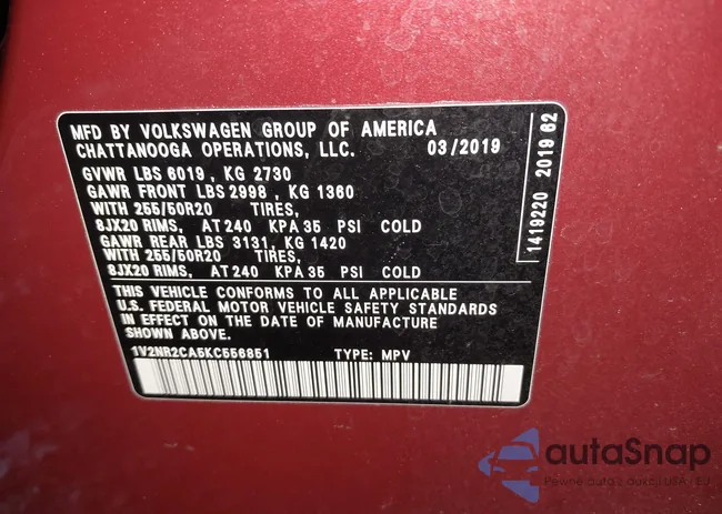 1V2NR2CA5KC556851: 44246940