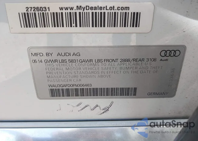 WAU3GAFD0FN006463: 44246981