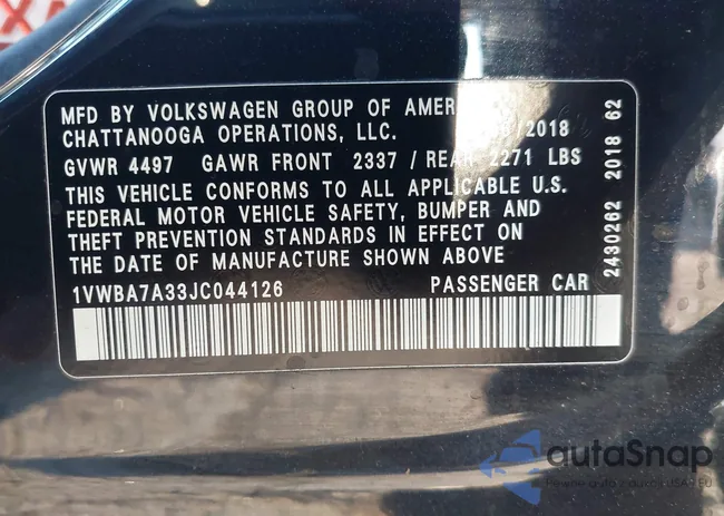 1VWBA7A33JC044126: 44247025