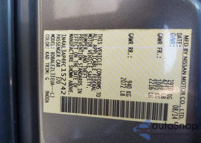 1N4AL3AP4FC152742: 44247047