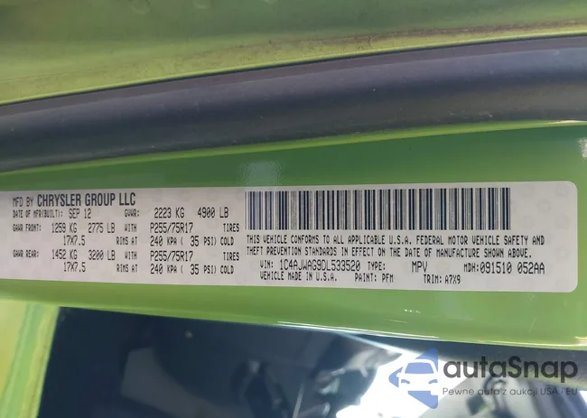 1C4AJWAG9DL533520: 44247142