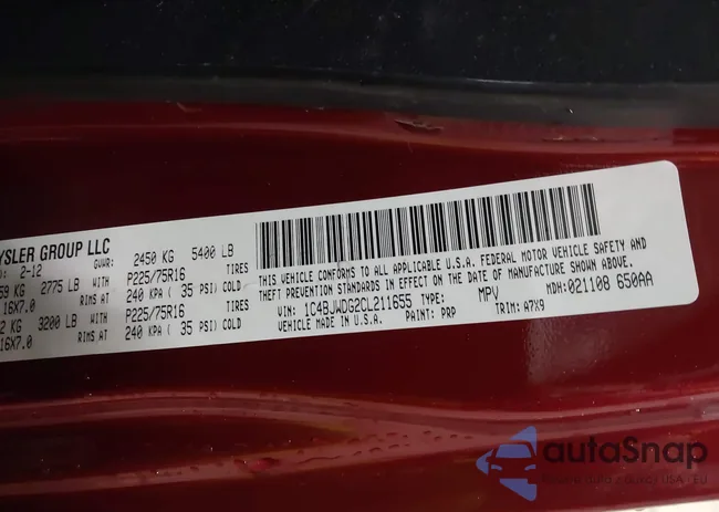 1C4BJWDG2CL211655: 44247198