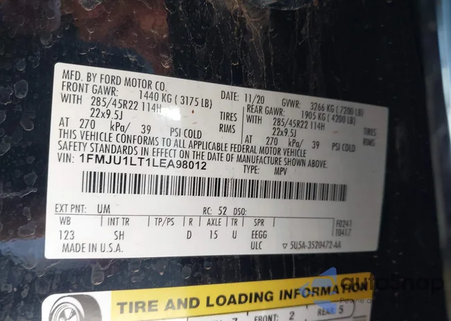 1FMJU1LT1LEA98012: 44248326