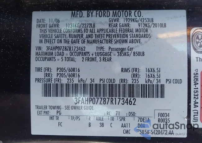 3FAHP07Z87R173462: 44248357