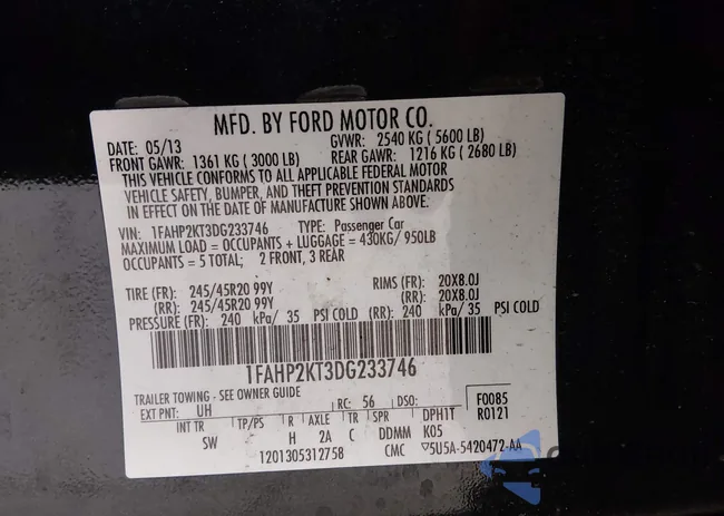 1FAHP2KT3DG233746: 44248429