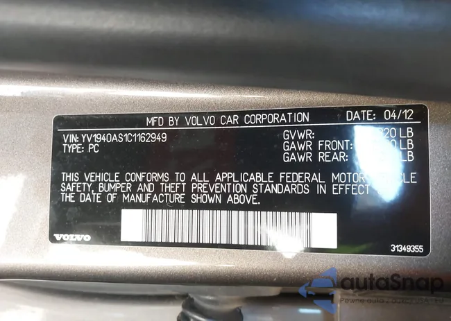 YV1940AS1C1162949: 44248480