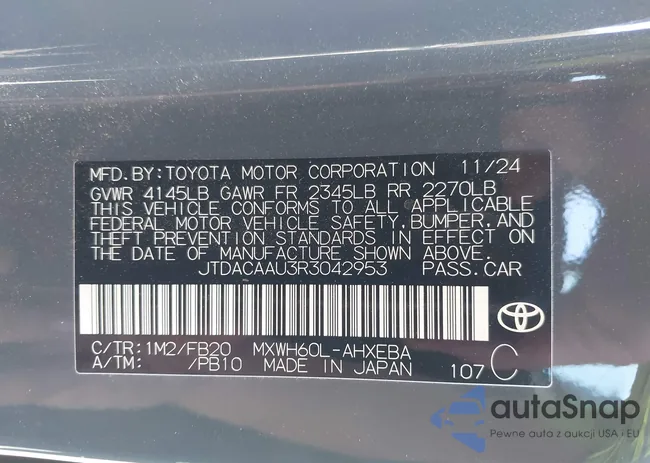 JTDACAAU3R3042953: 44248489