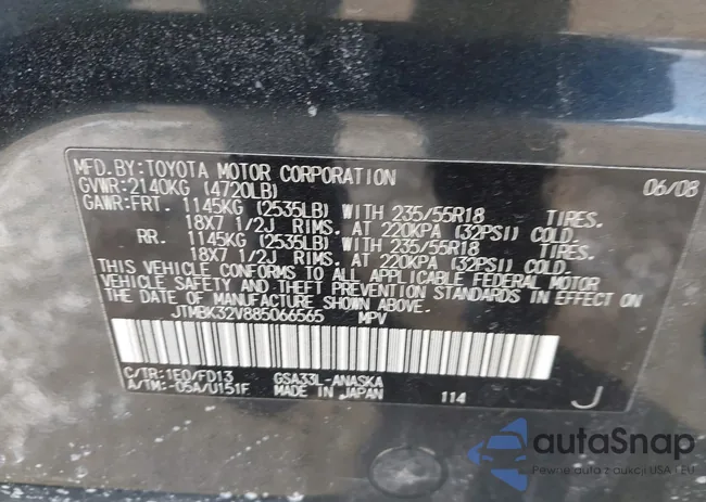 JTMBK32V885066565: 44248832