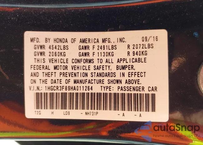 1HGCR3F89HA011264: 44249365