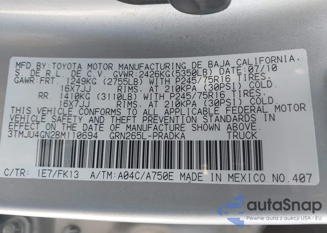 3TMJU4GN2BM110694: 44249518