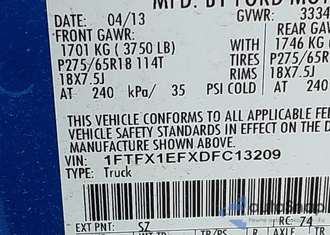 1FTFX1EFXDFC13209: 44249688