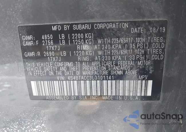 4S4BTACC3L3101141: 44249690