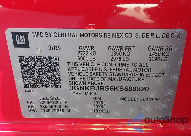 3GNKBJRS6KS689820: 44249728