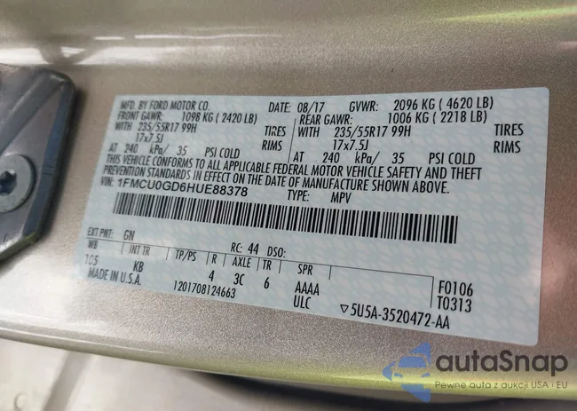 1FMCU0GD6HUE88378: 44249787