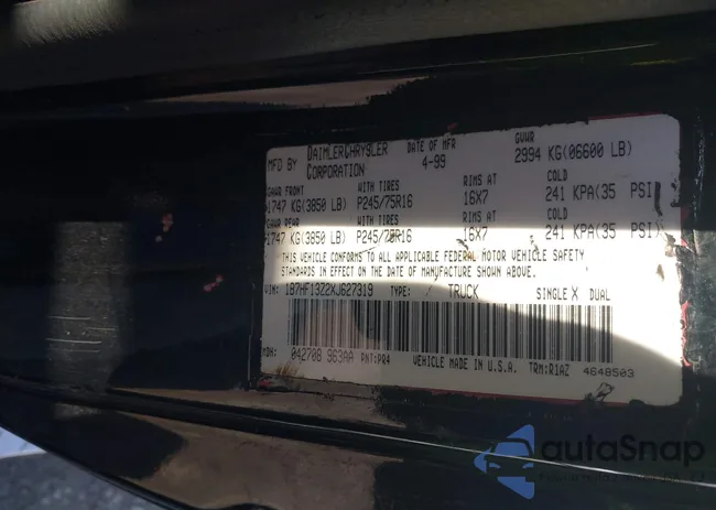 1B7HF13Z2XJ627319: 44249797