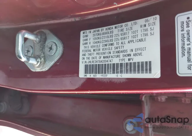 JHLRE3H78AC004747: 44249037