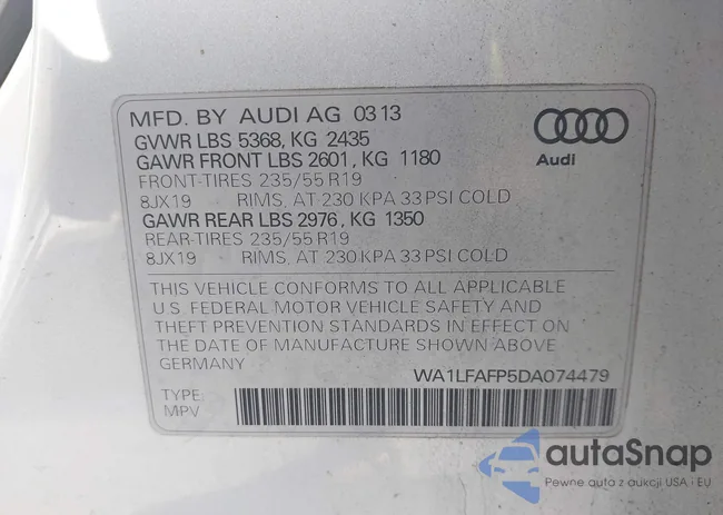 WA1LFAFP5DA074479: 44249092